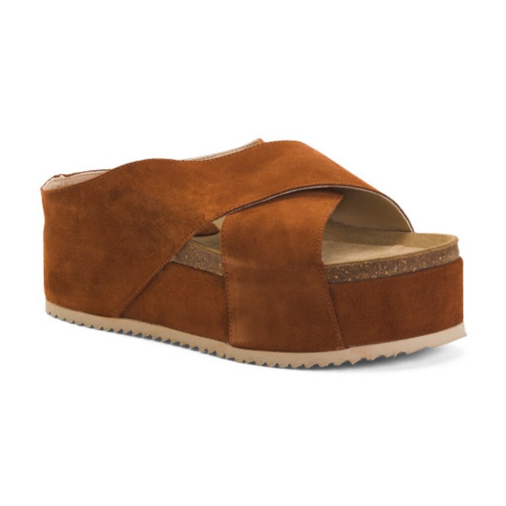 INTENTIONALLY BLANK Made In Spain Suede Camberra Chestnut NWT